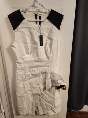 W118 by Walter Baker Black and White Peplum Dress